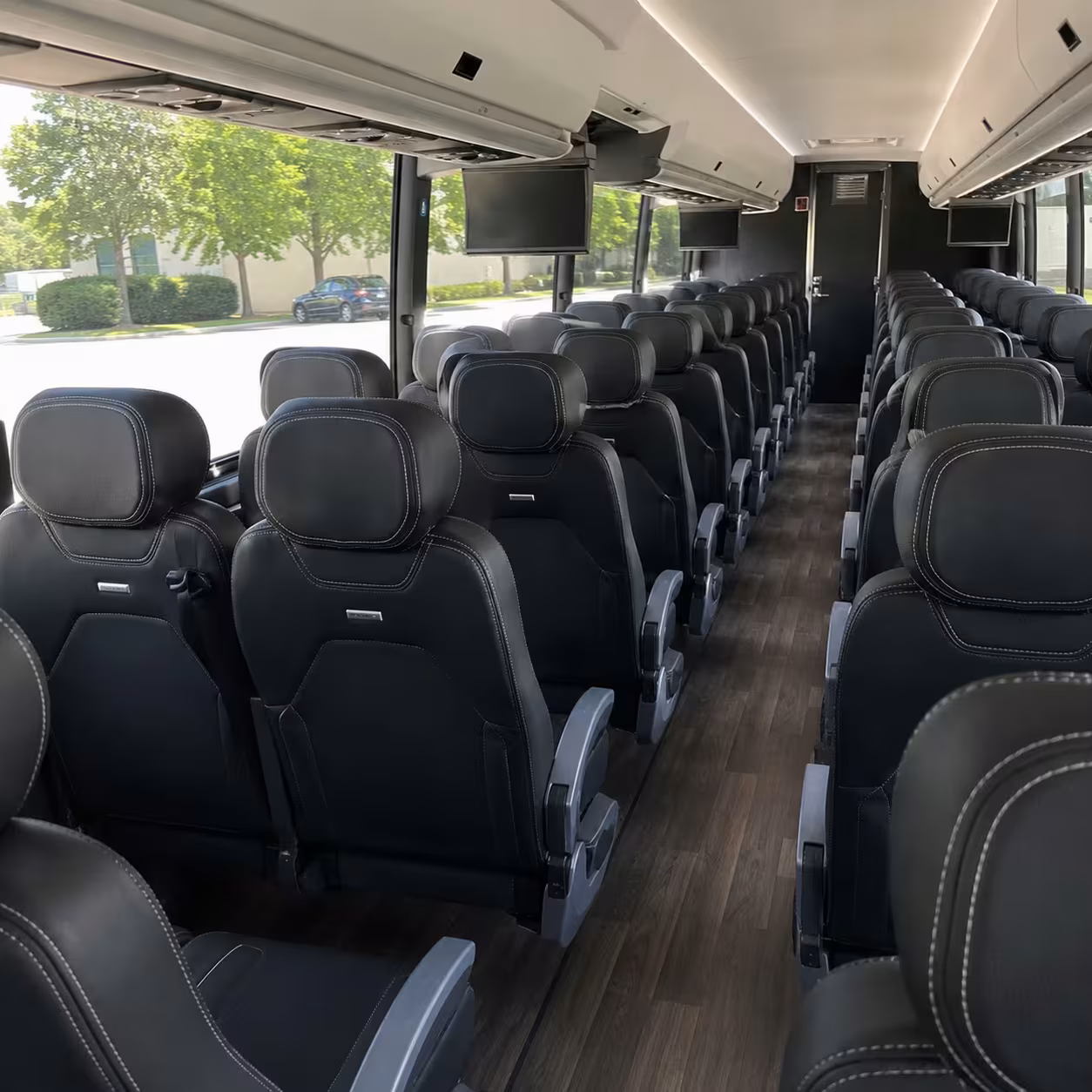 56 passenger charter bus inside