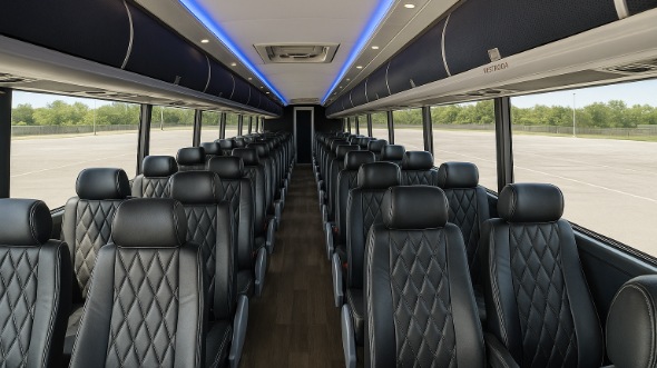 mission 50 passenger charter bus interior